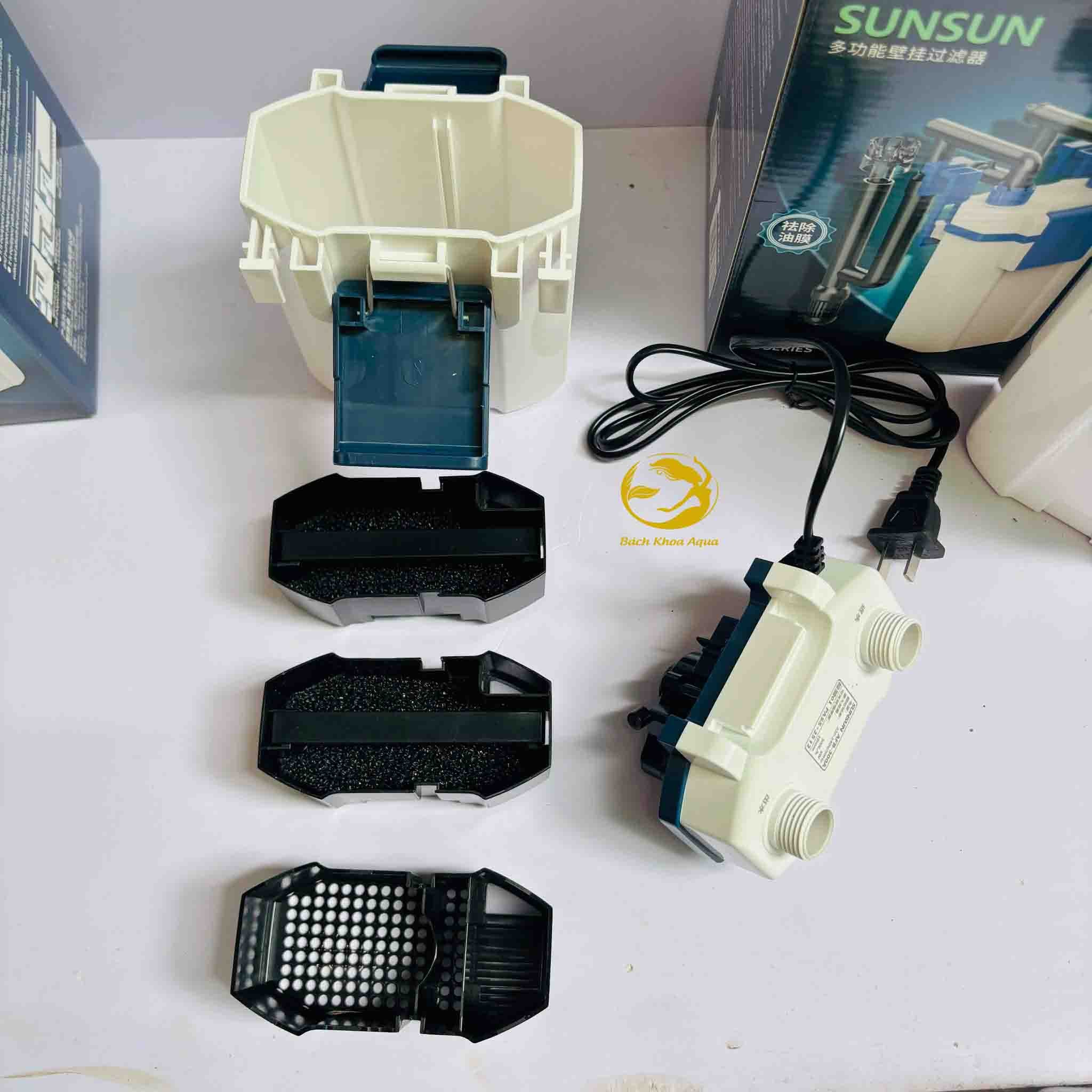 Máy lọc treo Sunsun AFB-300A / AFB-350A có lọc váng cho bể cá cảnh